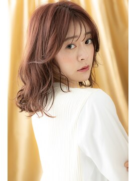 カバーヘアアンドスパ ブリス 浦和(COVER HAIR&SPA bliss) 美髪ミルクティーピンクくせ毛風こなれミディY浦和20代30代40代