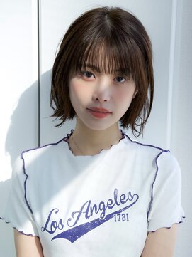 エインアンリー 表参道(AIN.ANLY.) 大人可愛い前髪あり耳掛け外ハネボブ20代30代40代