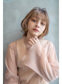 大人かわいい前髪セシルカットココアブラウンフリンジウェーブ