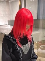 ヲタク(wotaku.)&nbsp;レッドカラー派手髪カラービビットレッドトリプルカラーブリーチ