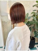 ミニボブ/暖色カラー/オリーブグレージュ/20代30代r80