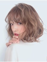 ハイトーンニュアンス巻きミディアム