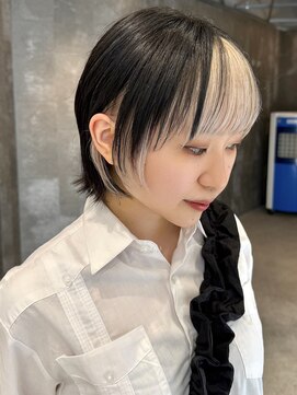 ピークアブー 原宿ハラカド(PEEK-A-BOO) レイヤーボブ/ボブウルフ/ホワイト/ワイドバング/顔まわりくびれ