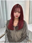 ボルドー×レイヤーカット