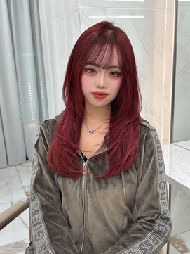 ボルドー×レイヤーカット