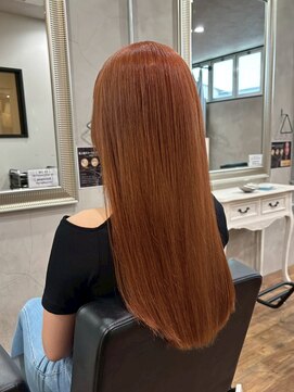 ヘアプレイスソル (HAIR PLACE SoL) ブリーチカラー/オレンジブラウン/ストレートヘア