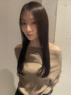 ヘアーアイストゥーレ(HAIR ICI TRE) 透明感カラーワンカラーブラウンマロン顔周りレイヤー