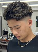 メンズ短髪フェードツイストメッシュジェットスペイン極道