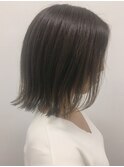 【神田安優奈】アッシュカラーの切りっぱなしボブ