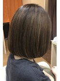 【AMAZING HAIR 中沢店】大人ボブ×ミントベージュ/透明感カラー