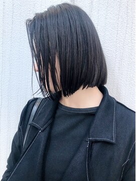 アルバム 渋谷パルコ(ALBUM) ワンレンボブストレート_耳かけウェーブパーマ_ba288671