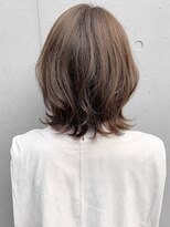 *斜めバング グレージュカラー デザインカラーシルキーベージュ*