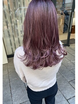 トリート 海浜幕張店(TREAT) ワインレッドカラー×ミディアムレイヤー_海浜幕張