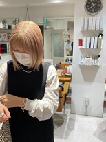 ゲーム 吉祥寺店(GAME)&nbsp;ダブルカラーミルクティーベージュケアブリーチハイトーンボブ