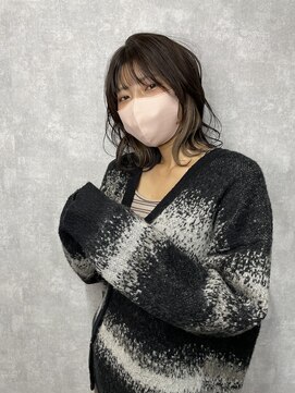 シールドヘアー 沖縄 新都心(C'LD Hair) 【 C’LD 】お客様スタイル_イヤリングカラーな今っぽボブ