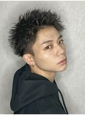 スパイキーショートツイストスパイラルパーマメンズマッシュ
