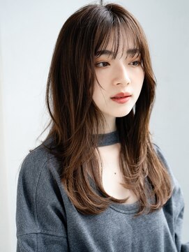 エインアンリー 表参道(AIN.ANLY.) フェイスレイヤーハッシュカットぱっつん前髪くびれロングデジパ