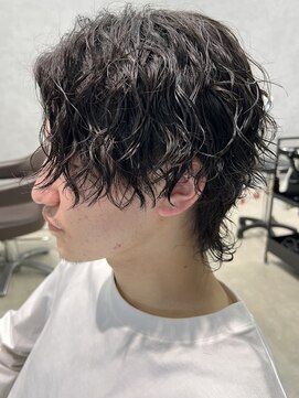 リット×ベリエ(Lit.×belier) メンズマッシュ波巻きパーマツイストスパイラルパーマウルフ30代