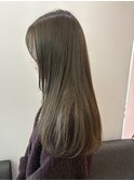 透明感カラー　オリーブベージュ　赤み消しカラー