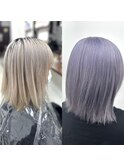 色落ちホワイト×ラベンダーアッシュ