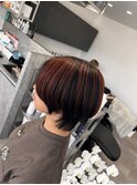 アンブレラカラー×伸ばしかけウルフボブ