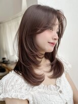 バイオレット 表参道店(Violet)&nbsp;ハッシュカットレイヤーカットフェイスレイヤーココアグレージュ