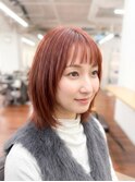 カシスブラウン×レイヤーボブ　二若