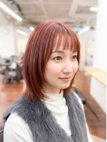 グランルッソ 岡山駅前(GRAN LUSSO)&nbsp;カシスブラウン×レイヤーボブ　二若
