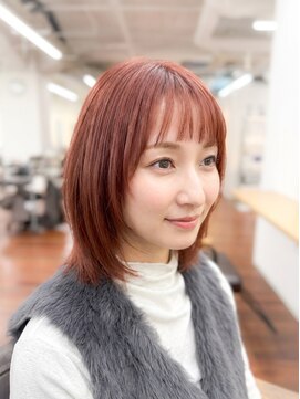 グランルッソ 岡山駅前(GRAN LUSSO) カシスブラウン×レイヤーボブ　二若