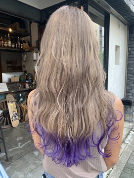 コキャン(COQUIN) グレージュ+裾パープル