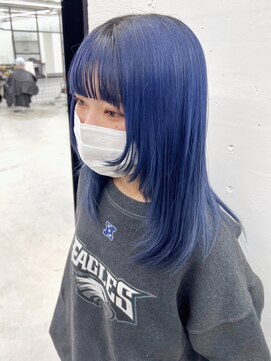 ジルスタジオ(JILL STUDIO) JILL STUDIO 顔まわりレイヤー×ブルーカラー×ウルフ by グエン