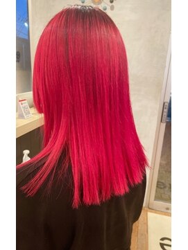 エッジ ヘア メイク(edge hair +make) レッドカラー/デザインカラー/ハイトーンカラー/ブリーチカラー