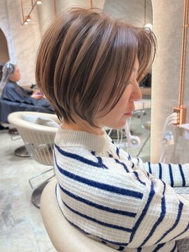 ロンド エスポワール 錦糸町(Lond espoir) 切りっぱなしボブ美髪ピンクブラウン【工藤昴】