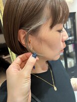 アンユヘアー 与野駅前店(unu.hair)&nbsp;ミニボブ/ぷつっとボブ/インナーカラーグレージュ/30代40代50代