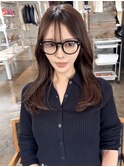 レイヤーカットクロスパーマ暗髪グレージュネビージュ