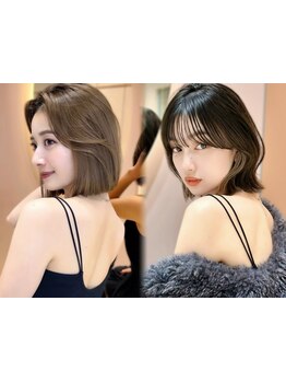 女性らしい柔らかさやあどけない可愛らしさも叶う前髪カット/顔周りで創る華やか韓国レイヤーボブ[大宮]
