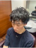 波巻き/メンズパーマ/束感ショート/ツーブロックマッシュ/理容室
