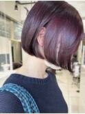 艶パープルの上質ミニボブ（アディクシーカラー）