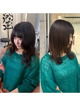 ニーム 栄(nimes) kaon  パーマ落としbefore  after