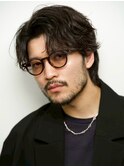 センターパートニュアンスパーマフェザーパーマ波巻きパーマ