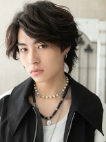 モッズヘアメン 名護大東店(mod's hair men)&nbsp;かき上げ伸ばしかけカルマパーマ黒髪ショートウルフi名護大東