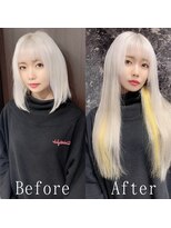 あるじゃんすー 京都店&nbsp;ホワイト×イエロー#シールエクステ#スイートAライン#小顔#京都