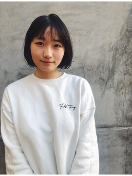 モロコ 神保町 小川町店(moloco) コンパクトミニボブマロンベージュAラインボブこなれヘア神保町3