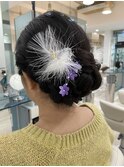 和装アップアレンジ編み込みスタイル