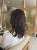 モテ髪 クビレ外ハネミディ 【アッシュベージュカラー】20代30代