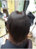 大人可愛いくせ毛風ボブパーマ＆ノンジアミンカラー30代40代50代