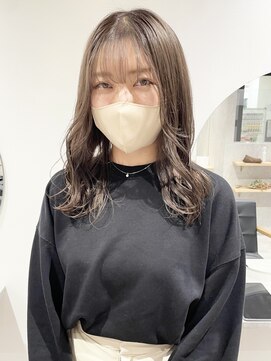 ラミエバイメルト 下北沢(lamie by melt) 毛利/透明感ミルクティーグレージュブリーチシースルーバング