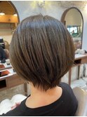 【丸みショートボブ×オリーブグレージュ】/大人@20代30代40代