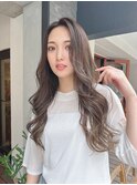 韓国風カール/アッシュ透明感グレージュカラー