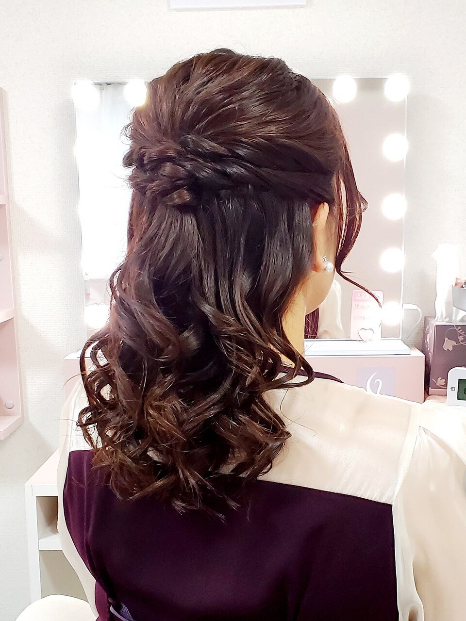 ゆるふわハーフアップ#ヘアセット#ヘアメ#西新井#ヨシンモリ